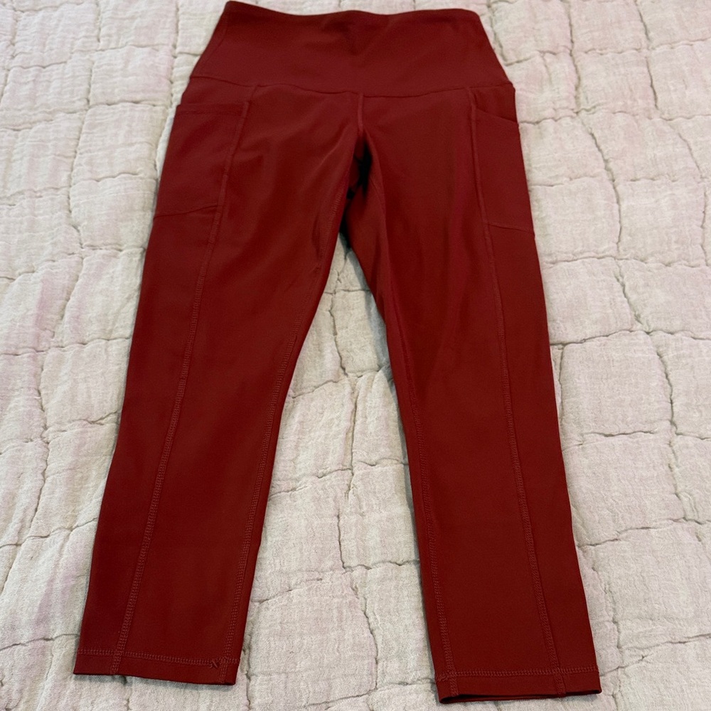 90 Degree By Reflex Red/Rust Leggings size XS pockets 23” inseam